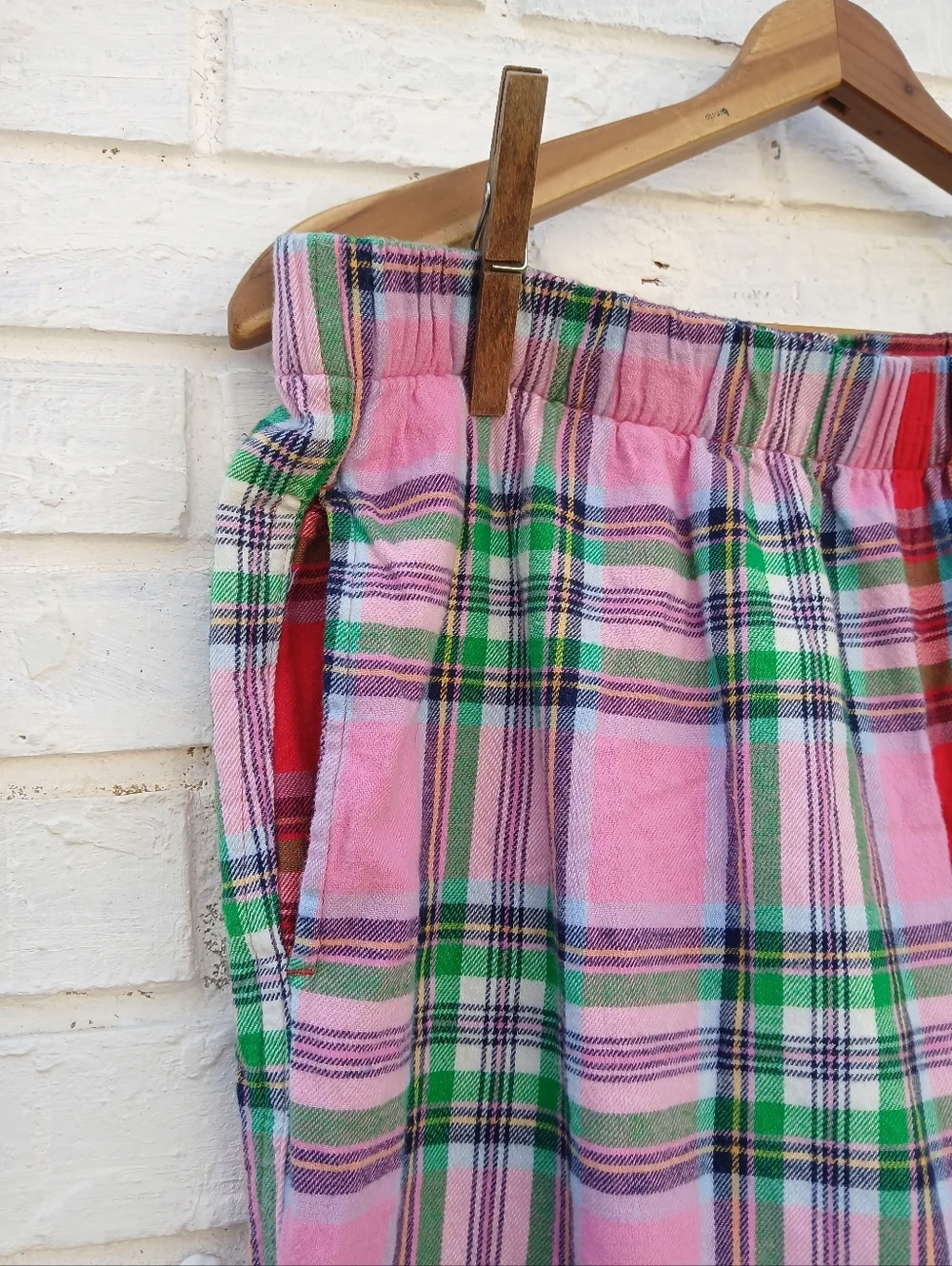 Lands' End Plaid Patchwork Pajama Pants Size Medium